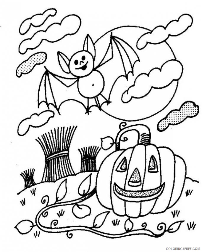 bat coloring pages halloween pumpkin Coloring4free