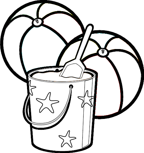 beach coloring pages beach balls Coloring4free
