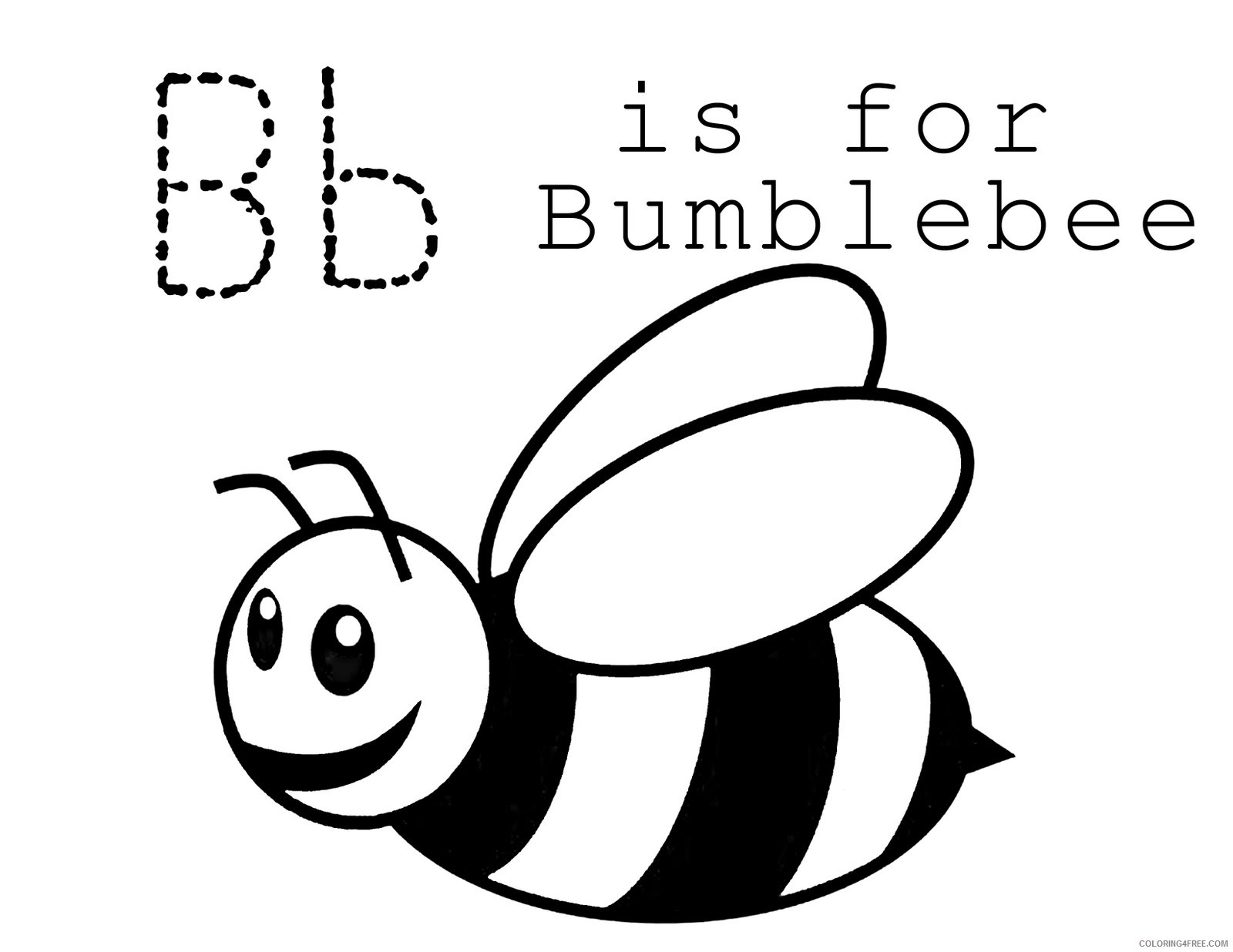 bee coloring pages b for bumble bee Coloring4free