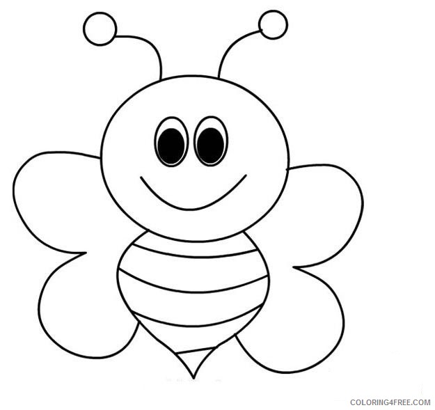 bee coloring pages for preschool Coloring4free