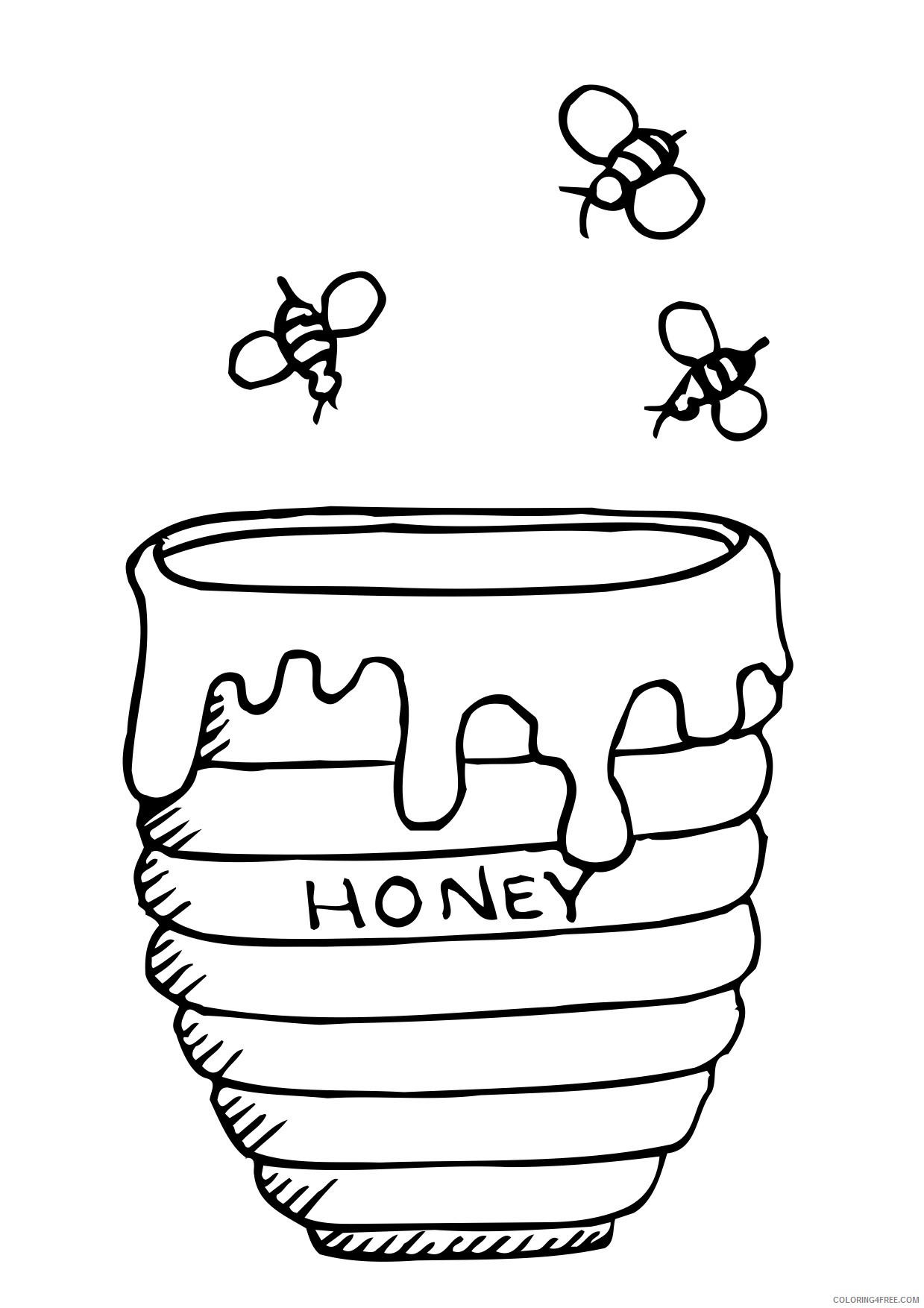 bee coloring pages honey Coloring4free