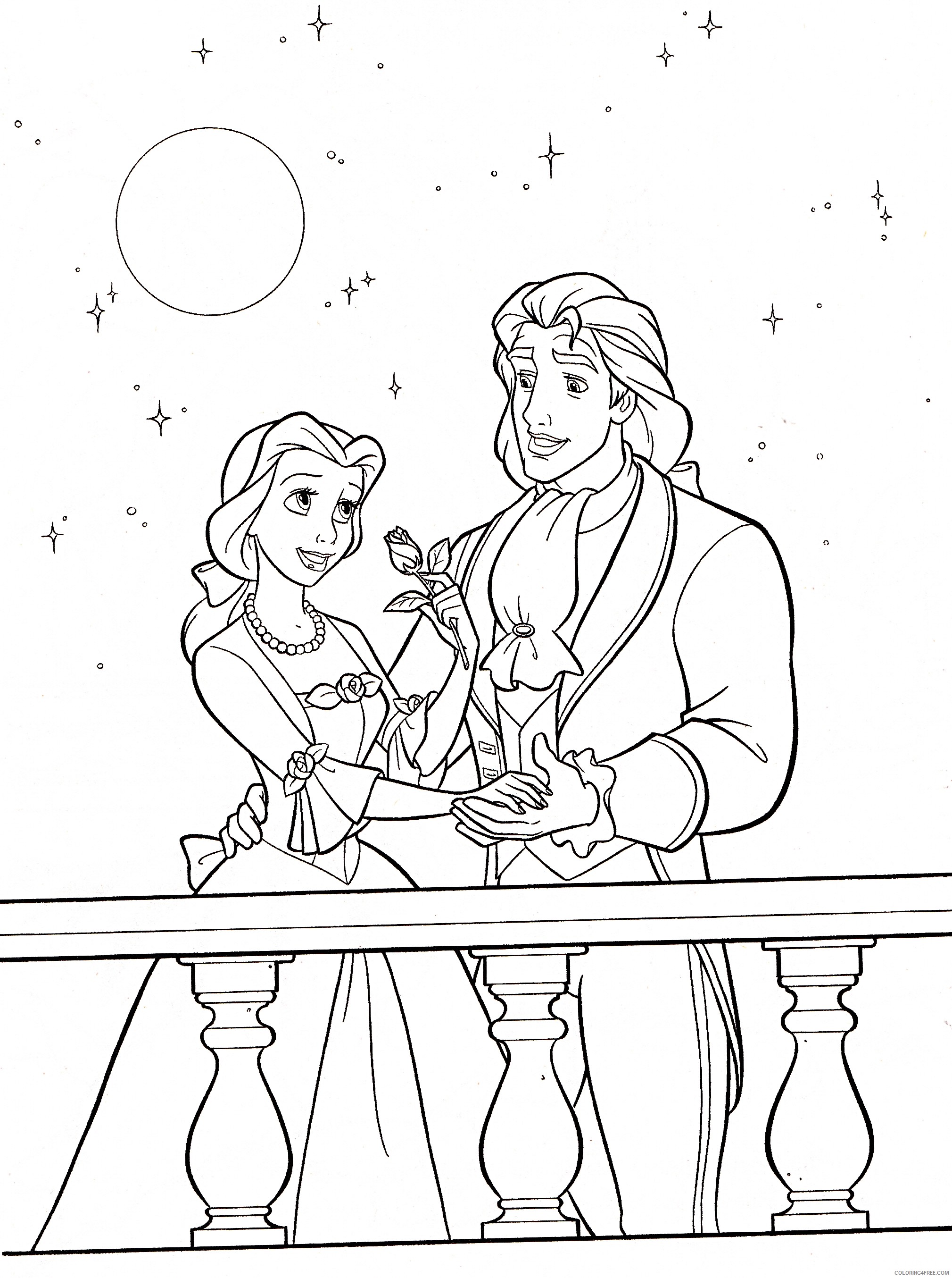 belle coloring pages and prince adam Coloring4free