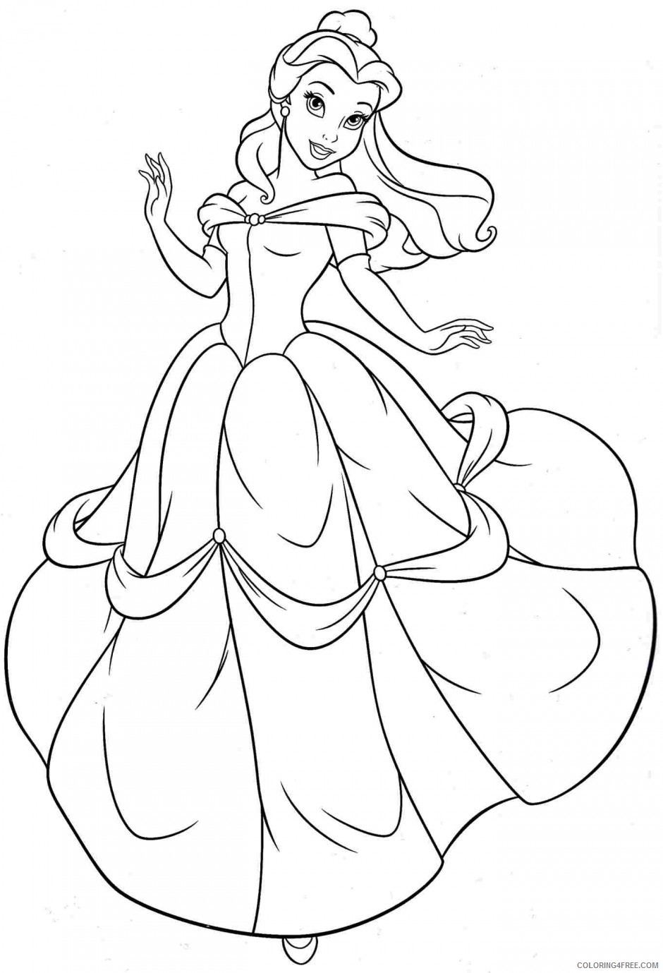 belle coloring pages dancing Coloring4free