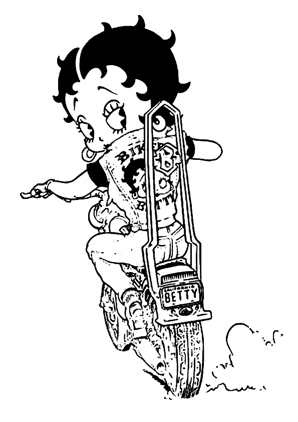 betty boop coloring pages biker Coloring4free