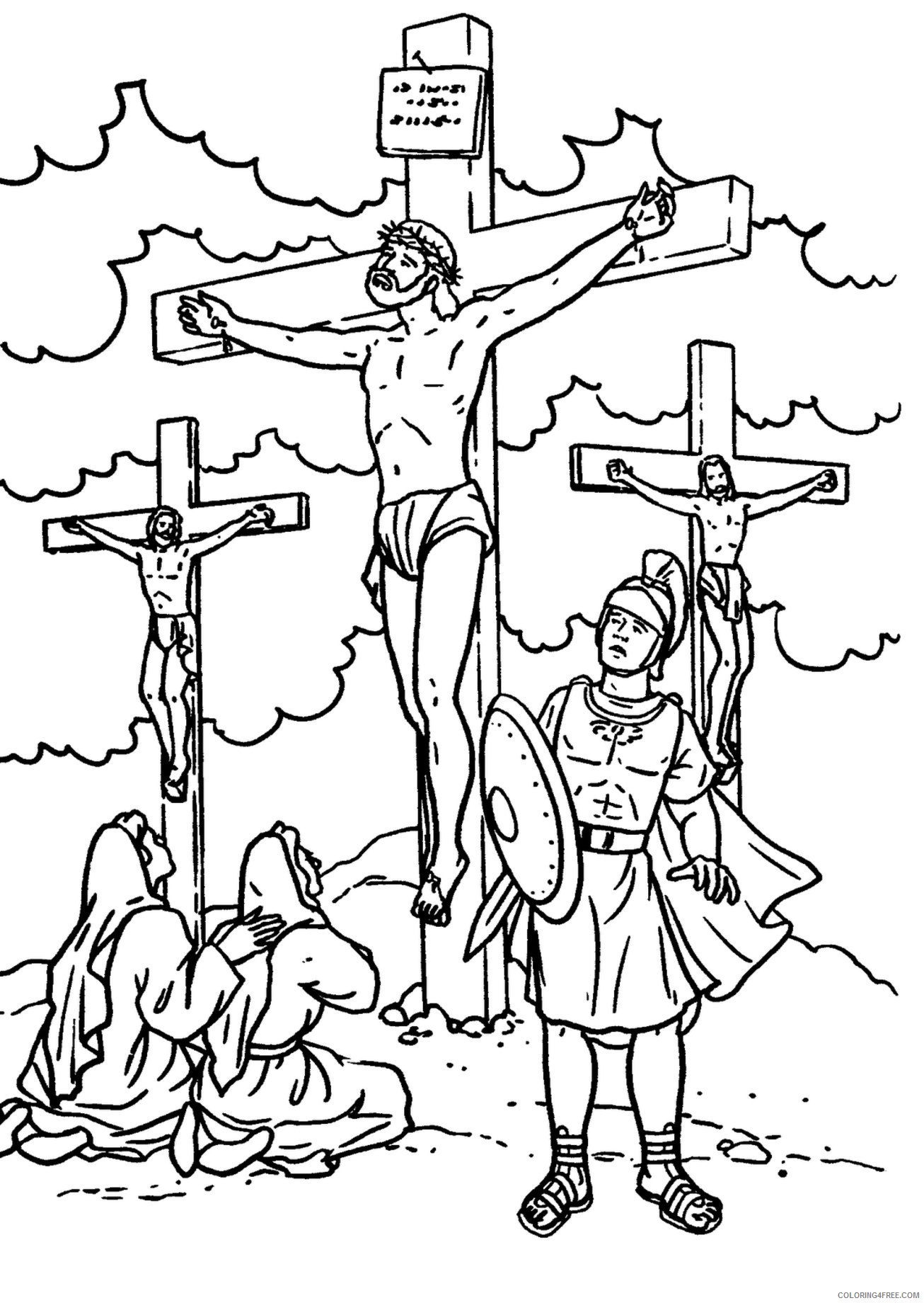 bible story coloring pages jesus crossed Coloring4free