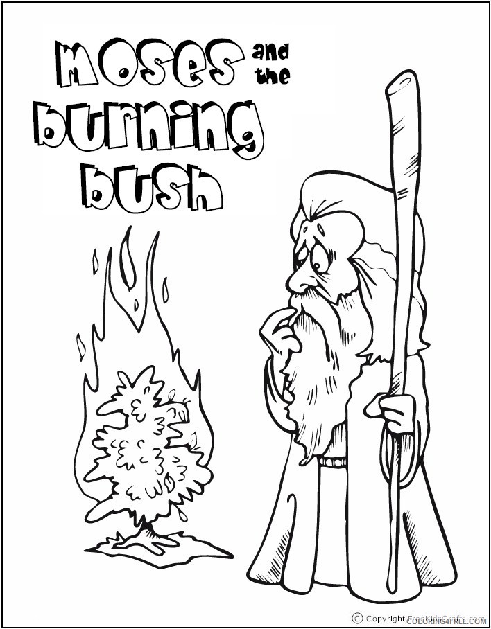 bible story coloring pages moses and burning bush Coloring4free