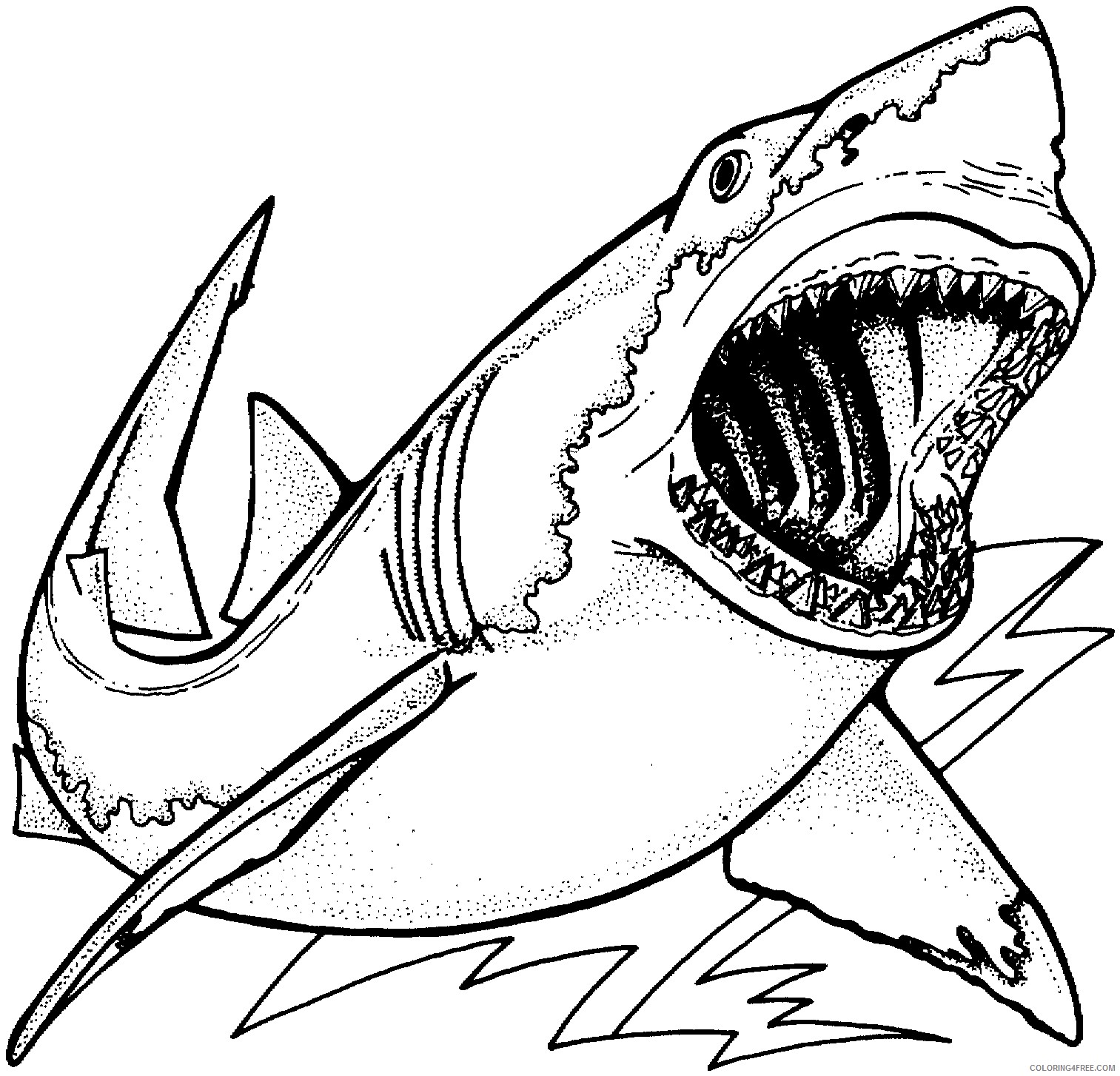 boy coloring pages shark Coloring4free