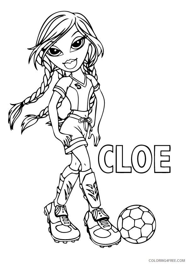 bratz coloring pages cloe playing soccer Coloring4free