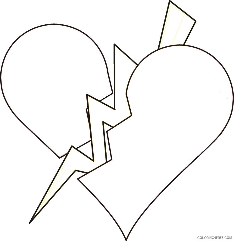 broken heart coloring pages Coloring4free