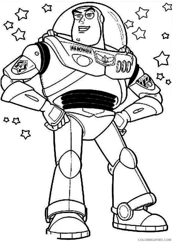 buzz lightyear coloring pages surrounded by stars Coloring4free