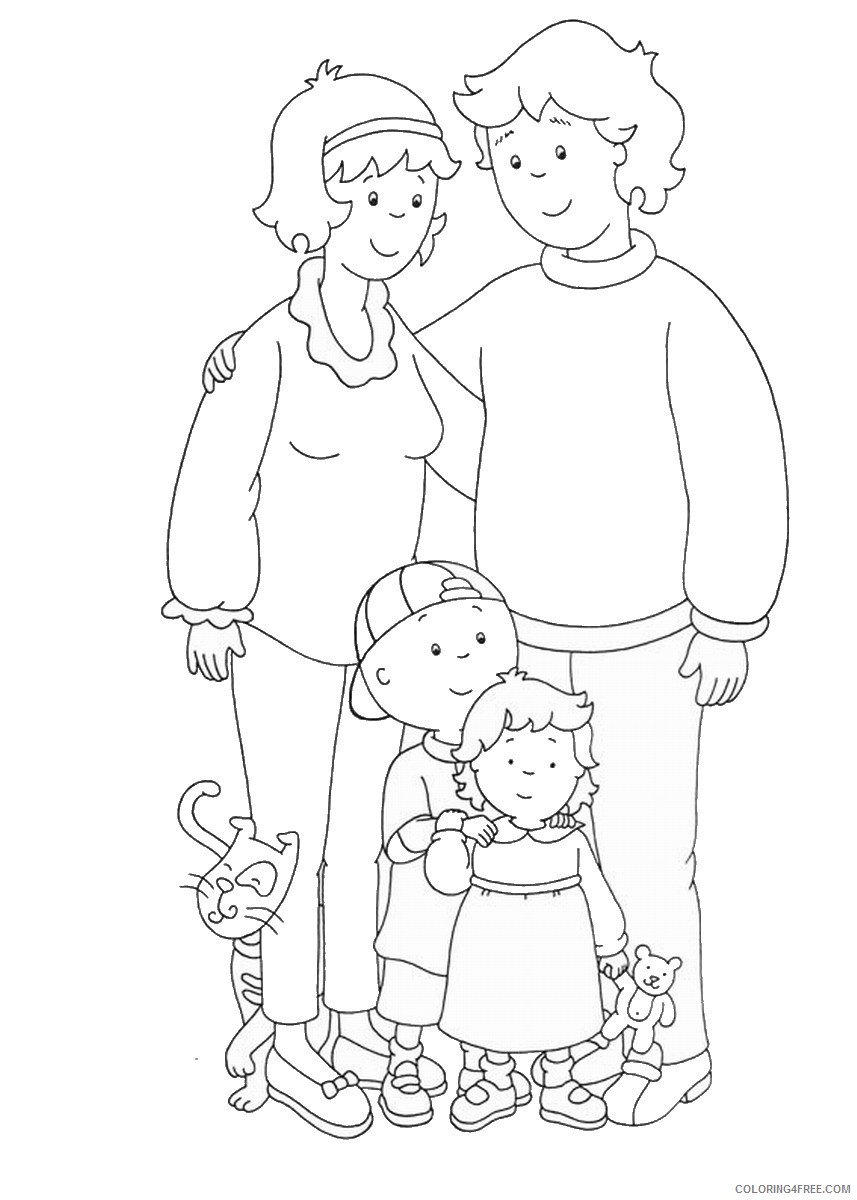 caillou coloring pages caillous family Coloring4free