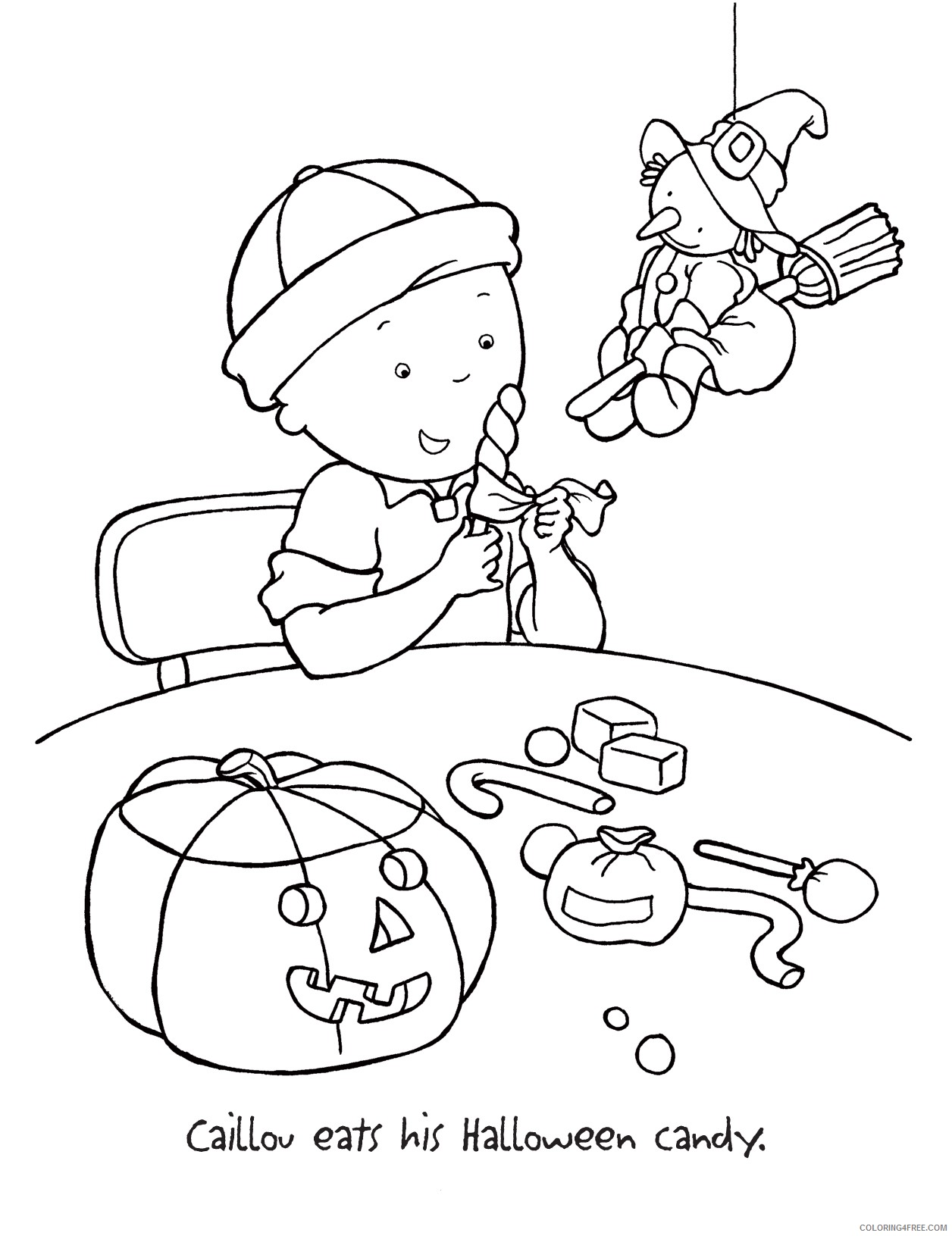 caillou coloring pages halloween Coloring4free