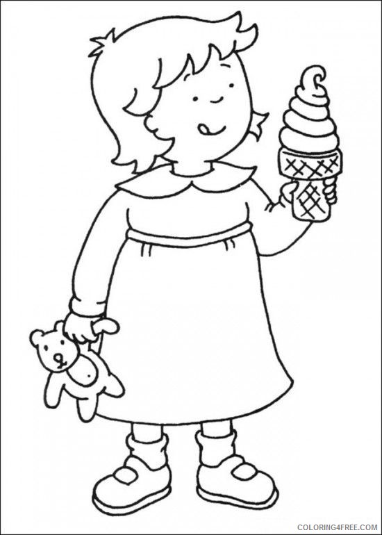 caillou coloring pages rosie eating ice cream Coloring4free