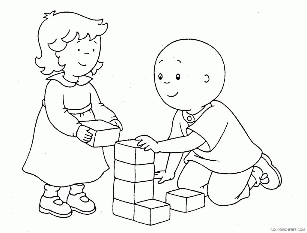 caillou coloring pages with rosie Coloring4free