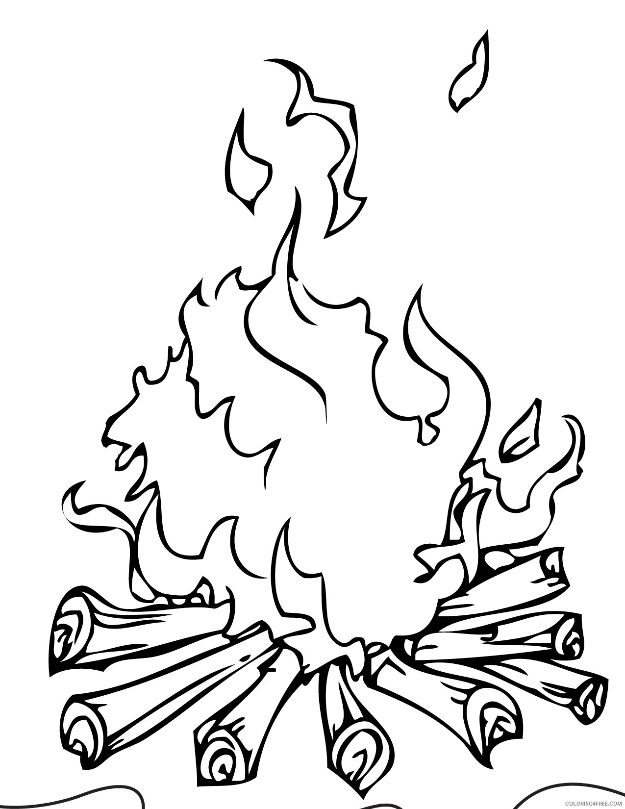 camping coloring pages campfire Coloring4free
