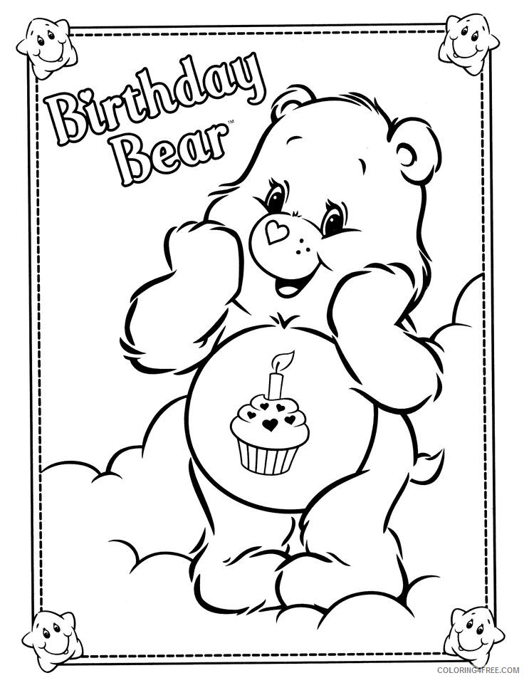 care bears coloring pages birthday bear Coloring4free
