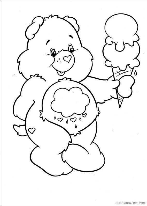 care bears coloring pages holding ice cream Coloring4free