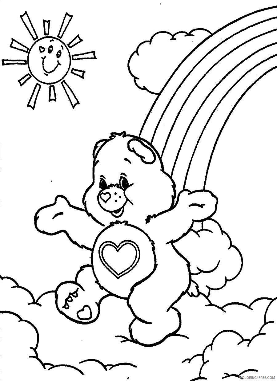 care bears coloring pages rainbow and sun Coloring4free