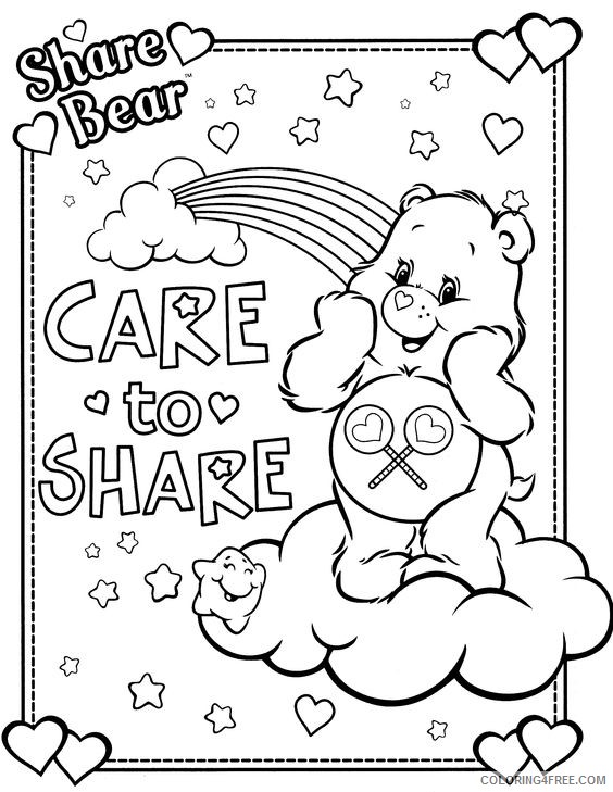 care bears coloring pages share bear Coloring4free