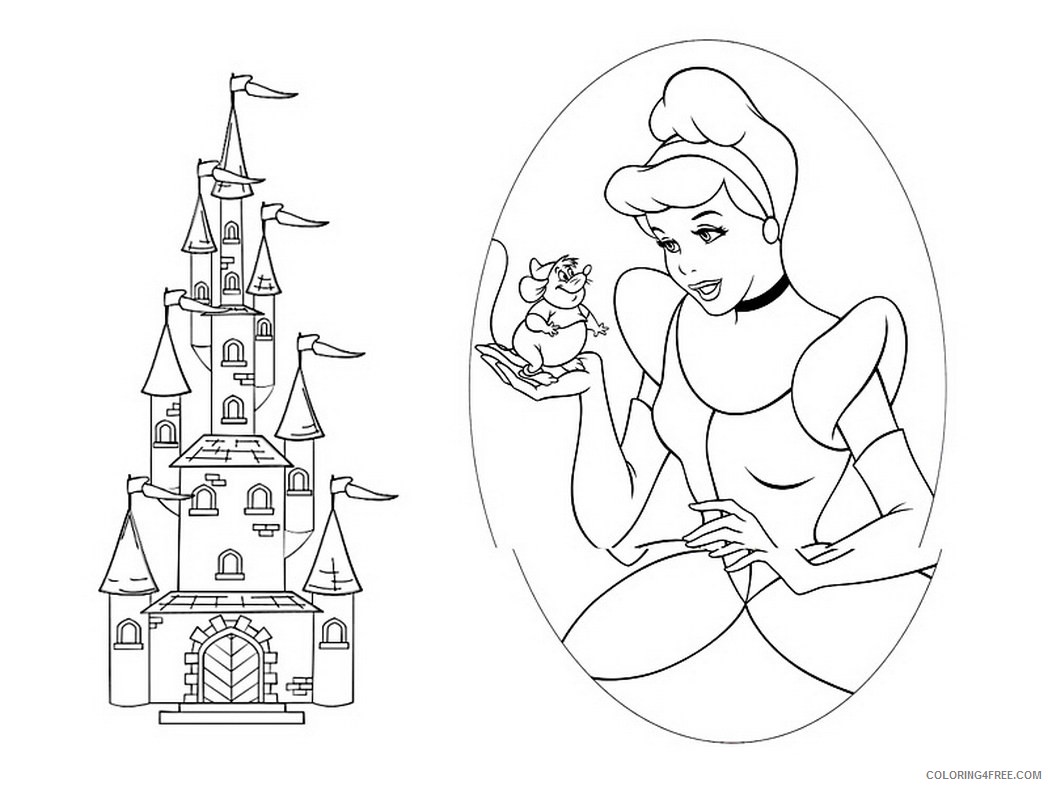 castle coloring pages cinderella Coloring4free