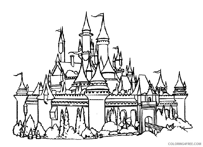 castle coloring pages disneyland Coloring4free