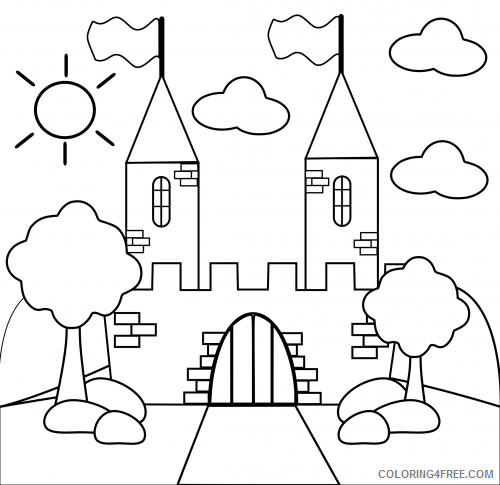 castle coloring pages for toddler Coloring4free