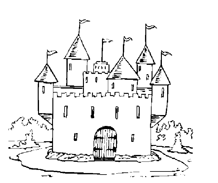 castle coloring pages free to print Coloring4free