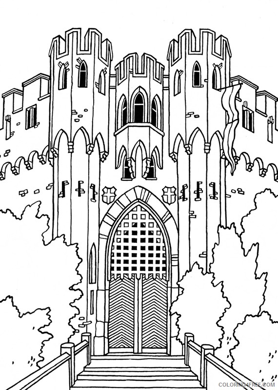 castle coloring pages printable Coloring4free