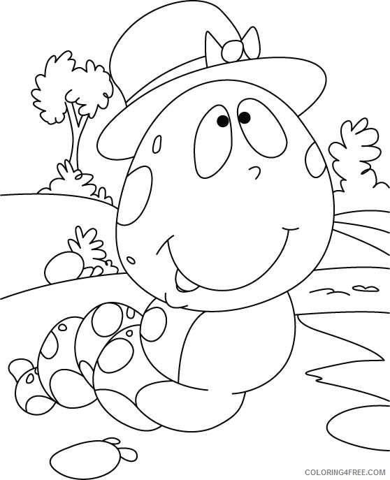 caterpillar coloring pages wearing hat Coloring4free