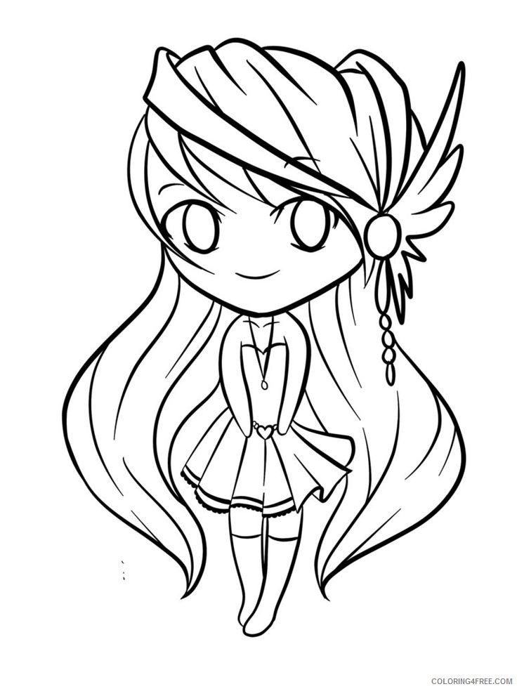 chibi coloring pages anime Coloring4free
