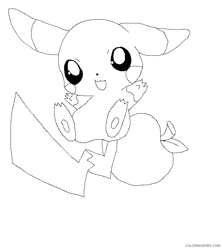 chibi coloring pages pikachu Coloring4free