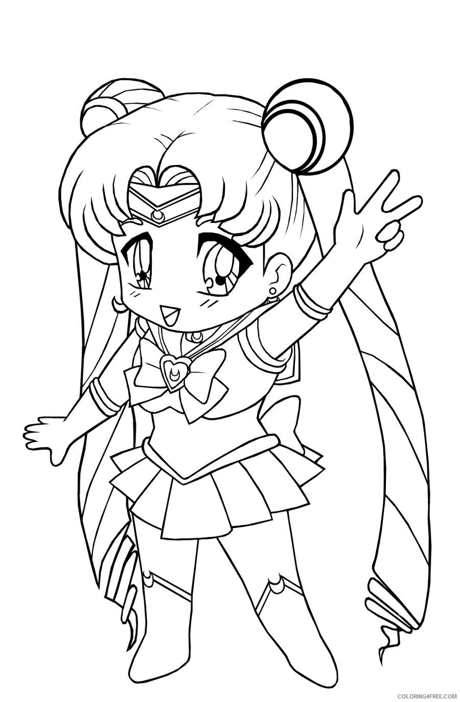 chibi coloring pages sailor moon Coloring4free