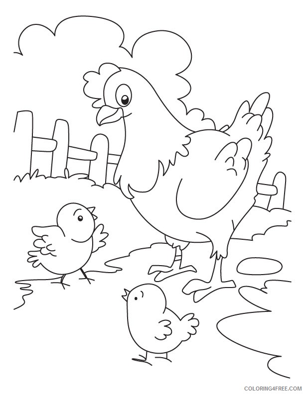 chicken coloring pages hen and chicks Coloring4free
