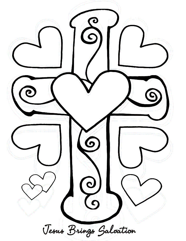 christian coloring pages cross Coloring4free