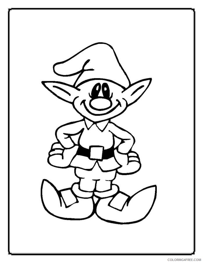 christmas elf coloring pages printable Coloring4free
