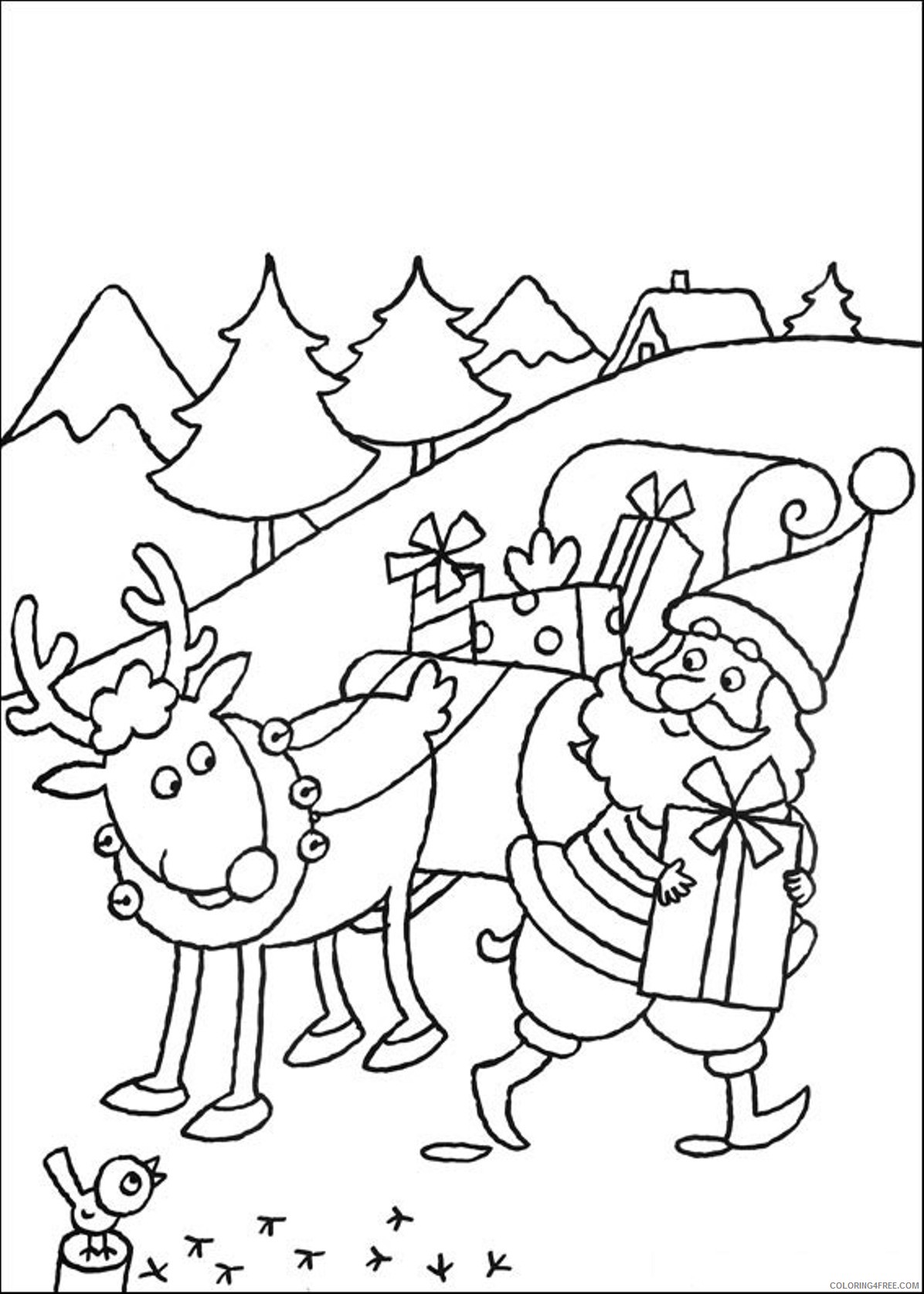 christmas reindeer coloring pages printable Coloring4free