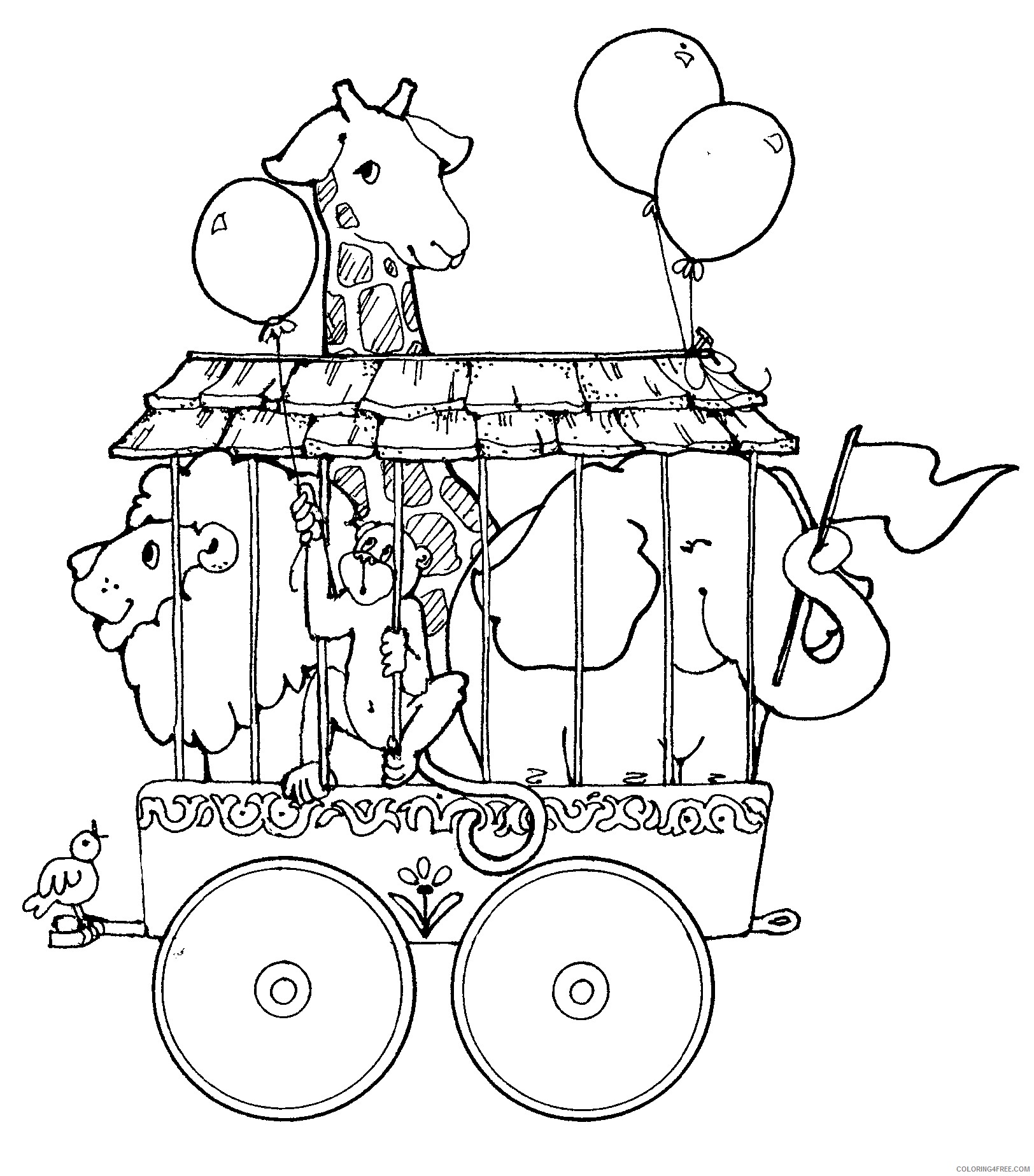 circus coloring pages animals Coloring4free
