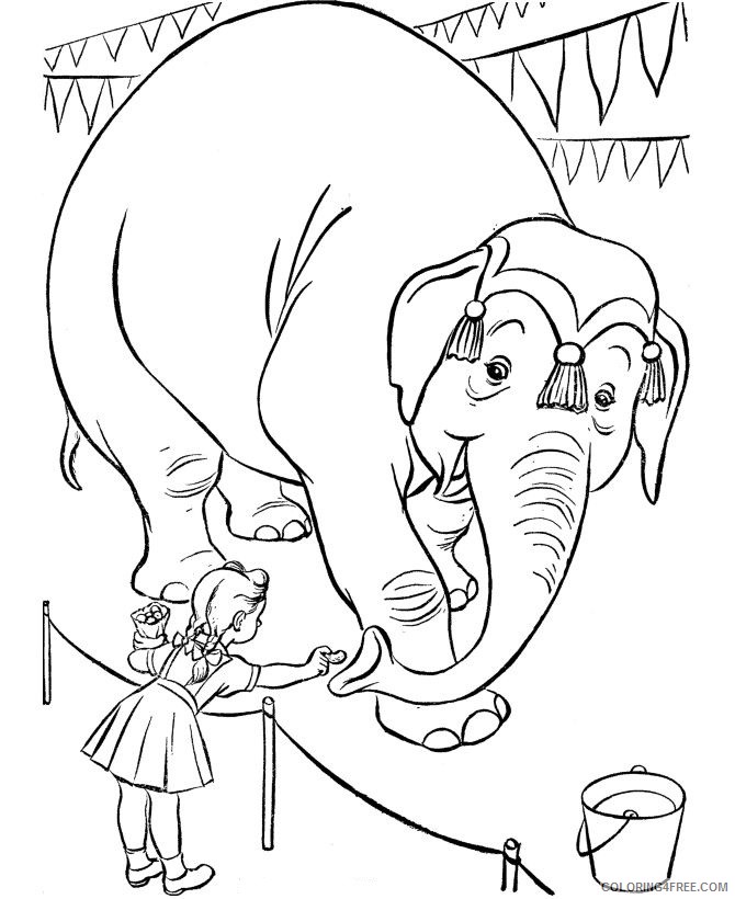 circus coloring pages feeding elephant Coloring4free