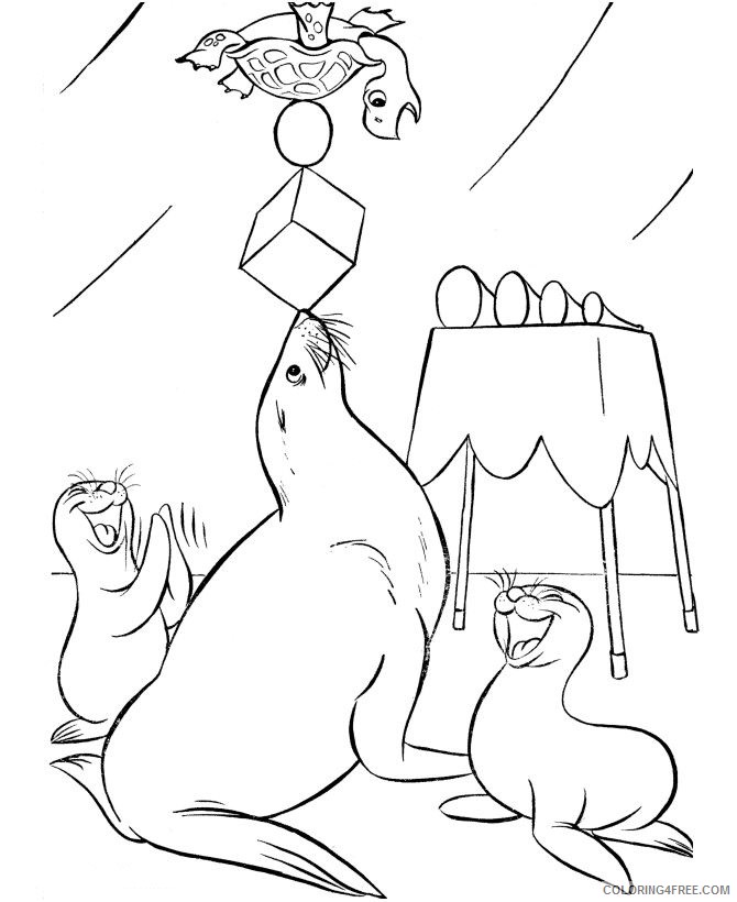 circus coloring pages sea lion Coloring4free