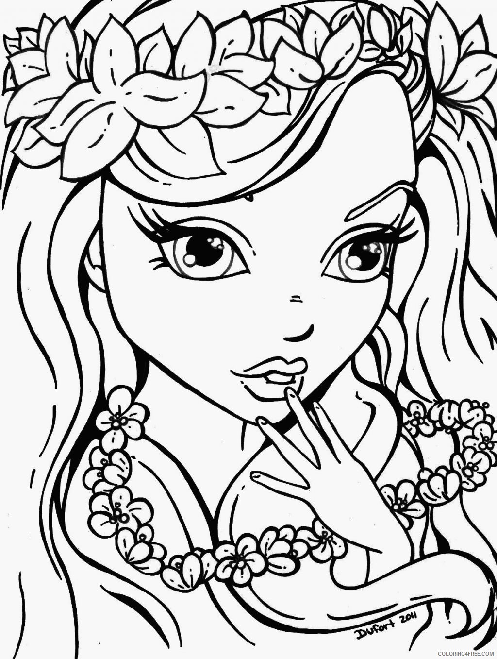 coloring pages for teens girl Coloring4free