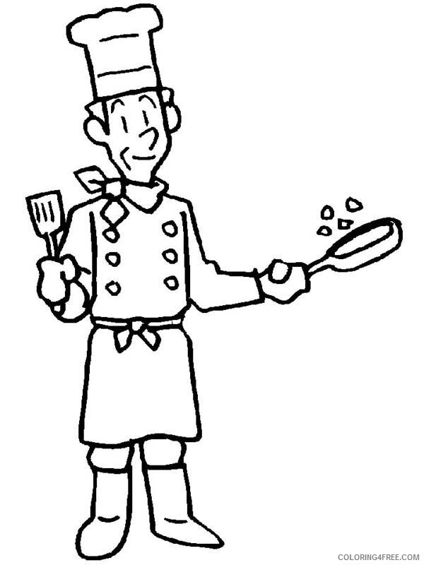 community helpers coloring pages chef Coloring4free