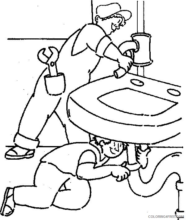 community helpers coloring pages plumber Coloring4free