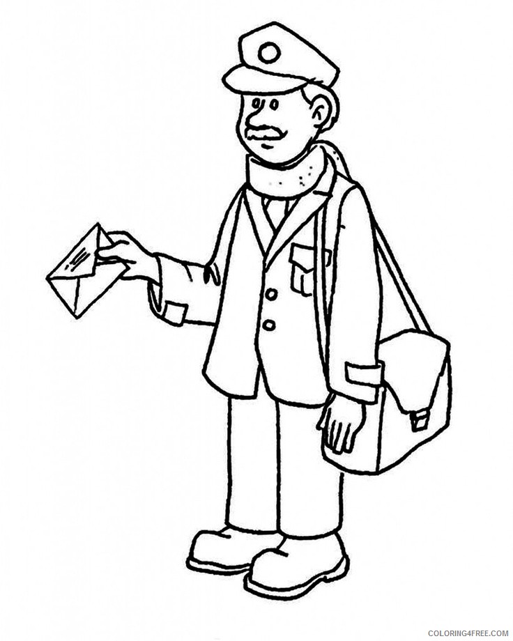 community helpers coloring pages postman Coloring4free