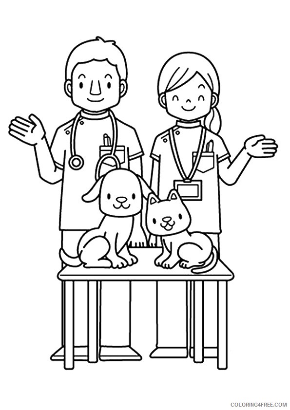 community helpers coloring pages veterinarians Coloring4free