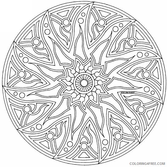 complex coloring pages circled mandala Coloring4free