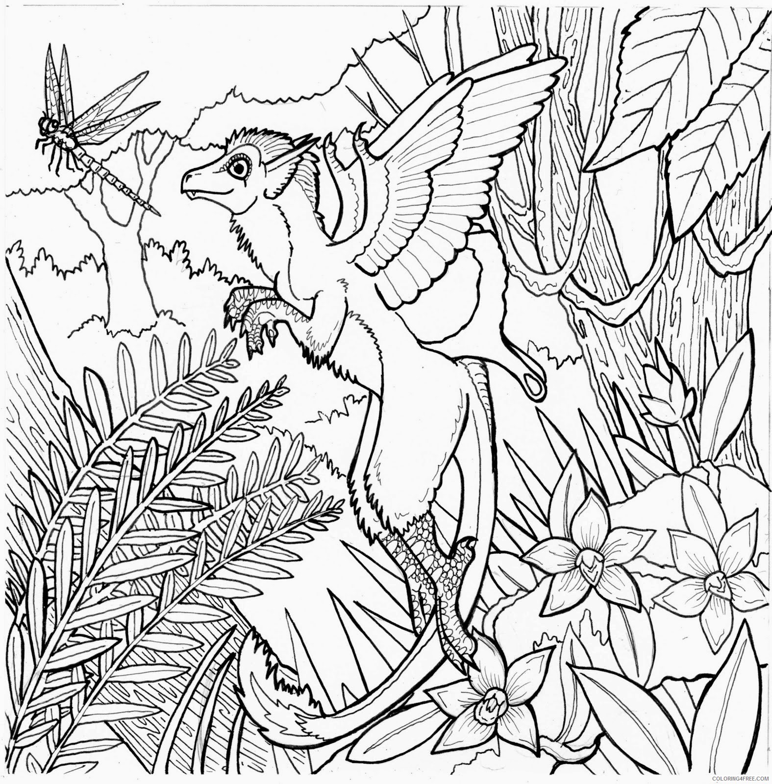 complex coloring pages fairy world Coloring4free