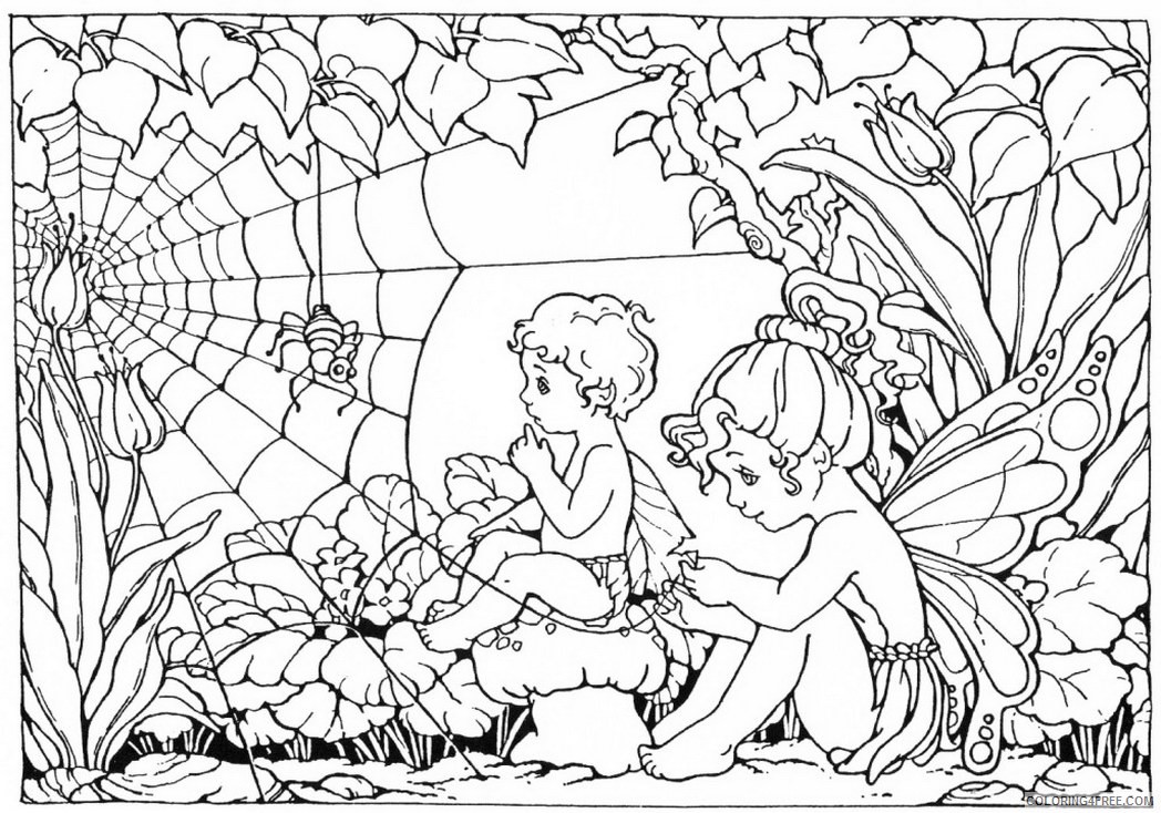 complex coloring pages of fairies Coloring4free