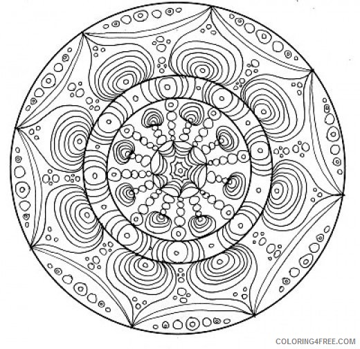 complex coloring pages of mandala Coloring4free