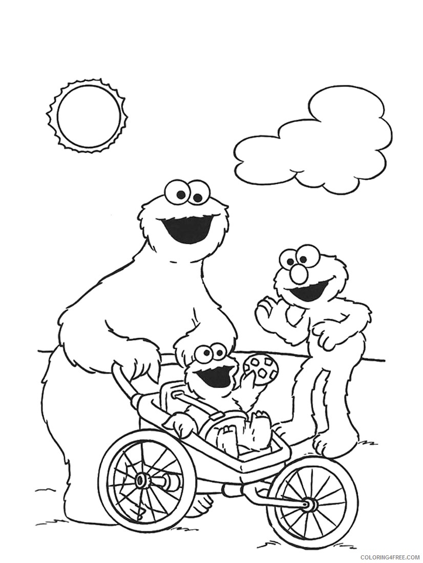 cookie monster coloring pages and friends Coloring4free