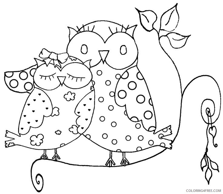 couple owl coloring pages Coloring4free
